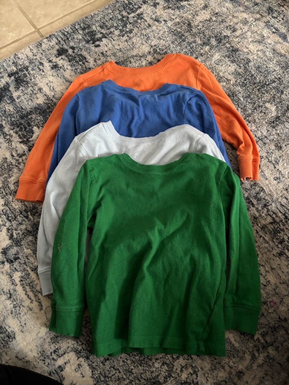 Old Navy Kids Long-Sleeve Crewneck Tops - Green, Light Blue, Blue, Orange